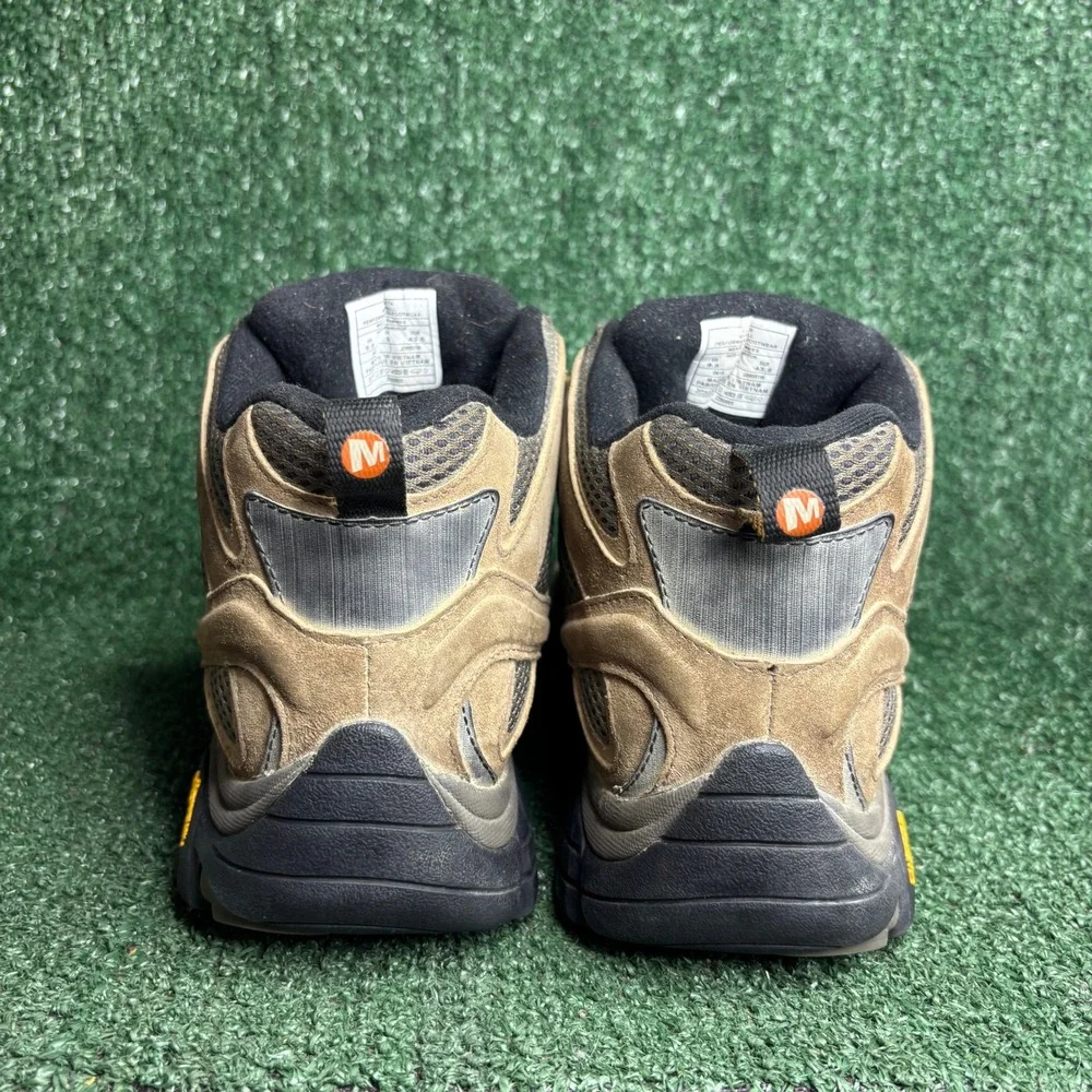 Merrell Moab 2 Mid Waterproof Vibram Outdoor Hiking Boot Earth Brown Mens Sz 9.5